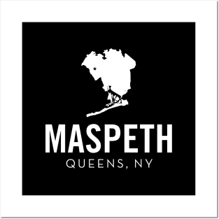 Maspeth, Queens - New York (white) Posters and Art